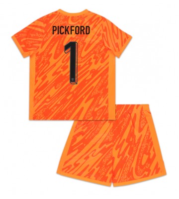 England Jordan Pickford #1 Målvakt Hemmaställ Barn EM 2024 Kortärmad (+ Korta byxor)